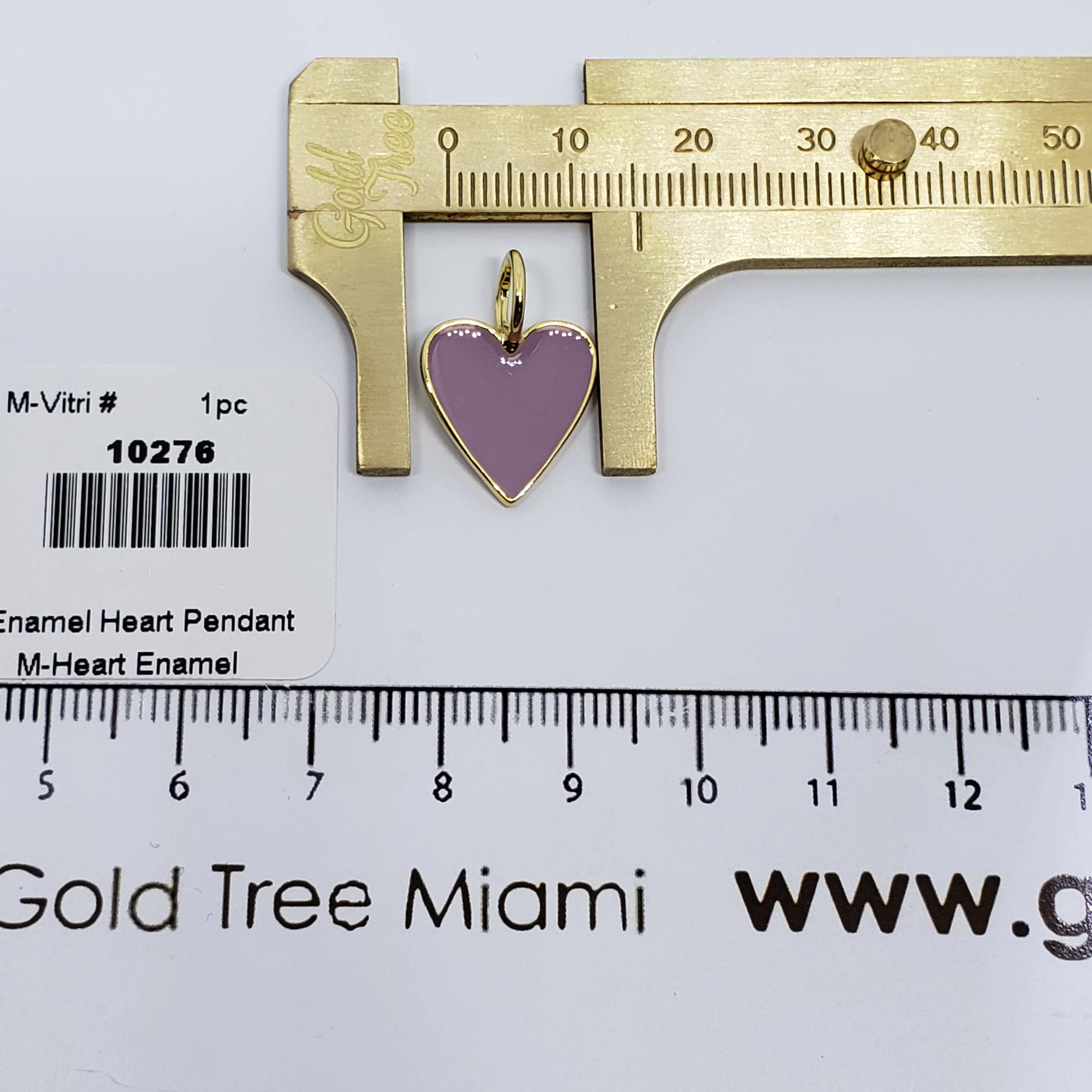 10276 Dije Corazón Esmaltado Lila 15mm