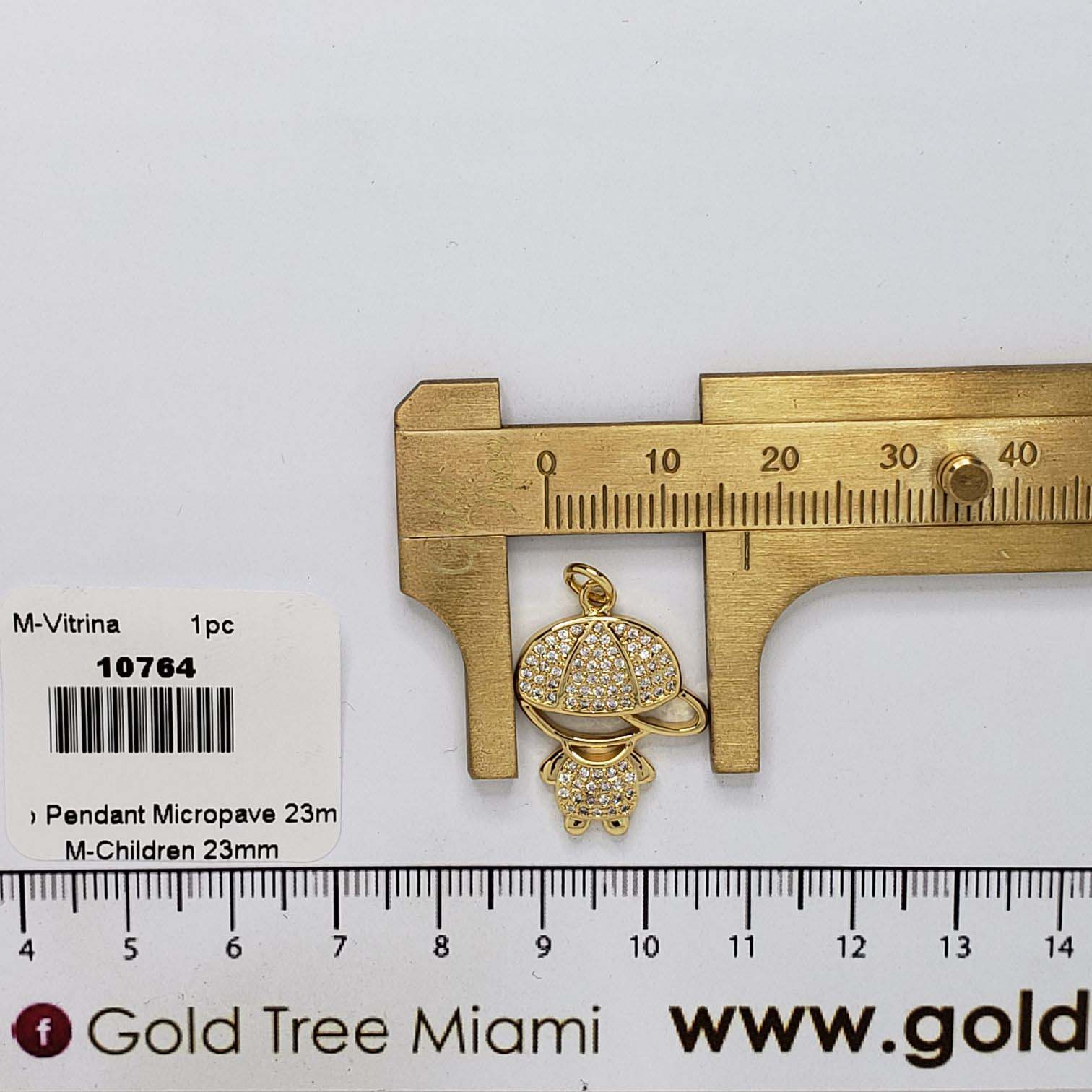10764 Micropave Boy with Cap Pendant