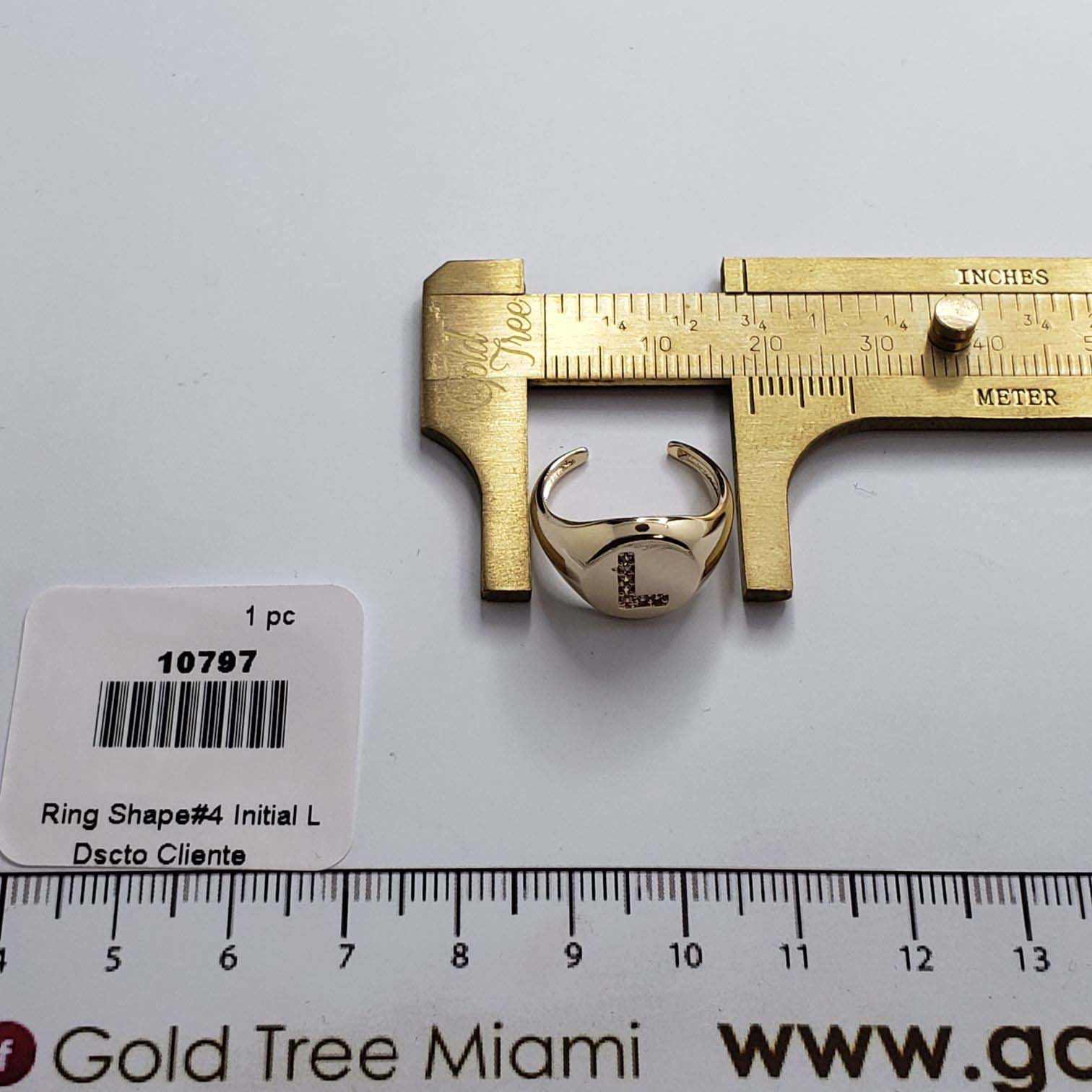 10797 Gold Ring Initial L