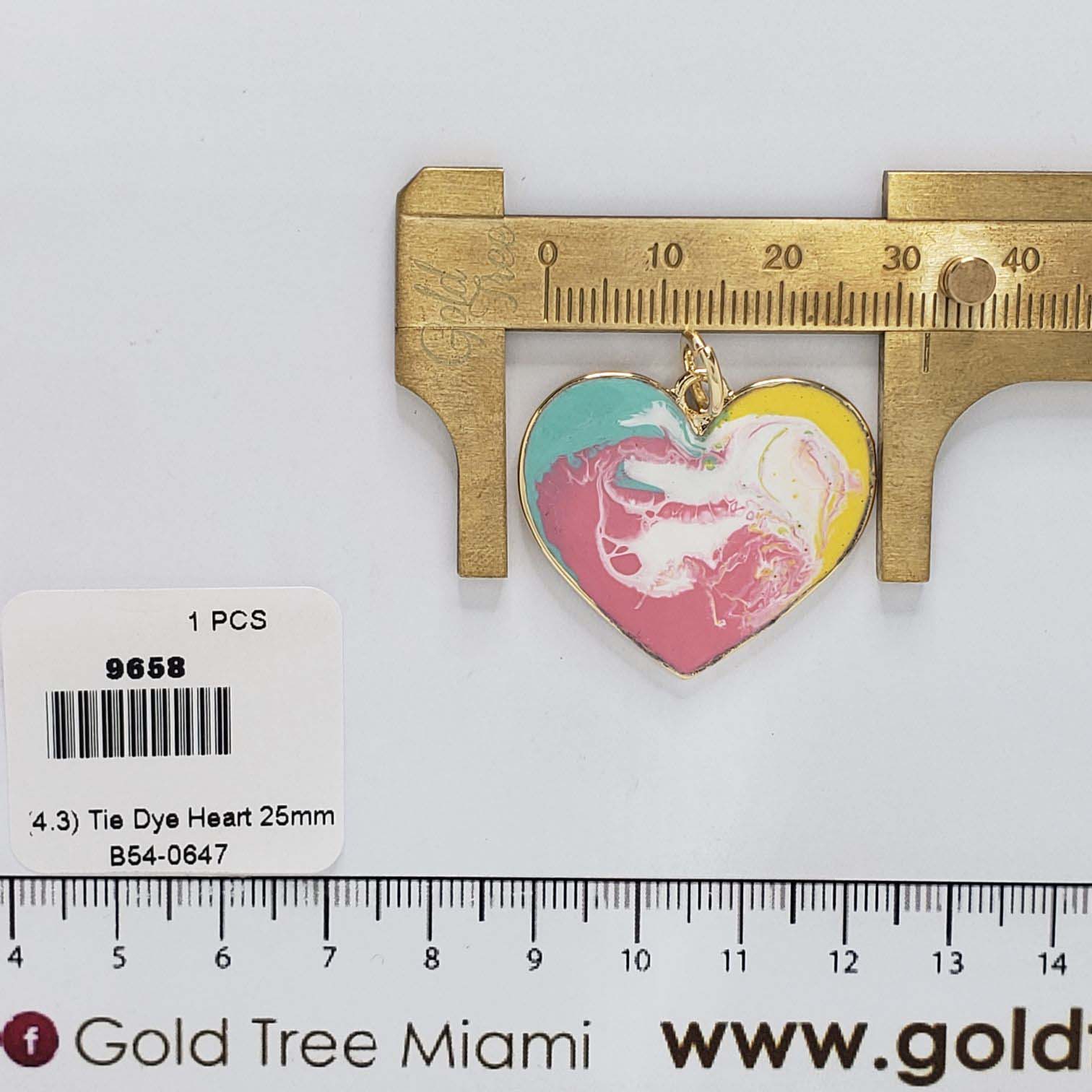 9658 Dije de corazón Tie Dye