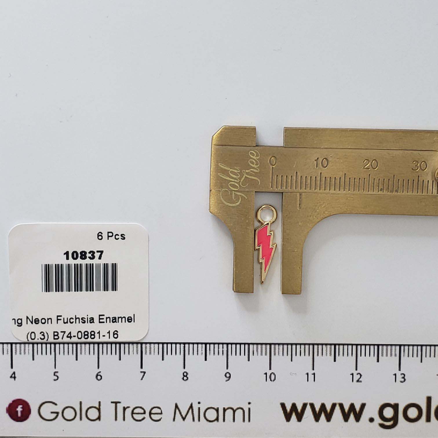 10837 Neon Fuchsia Lightning with Enamel Pendant