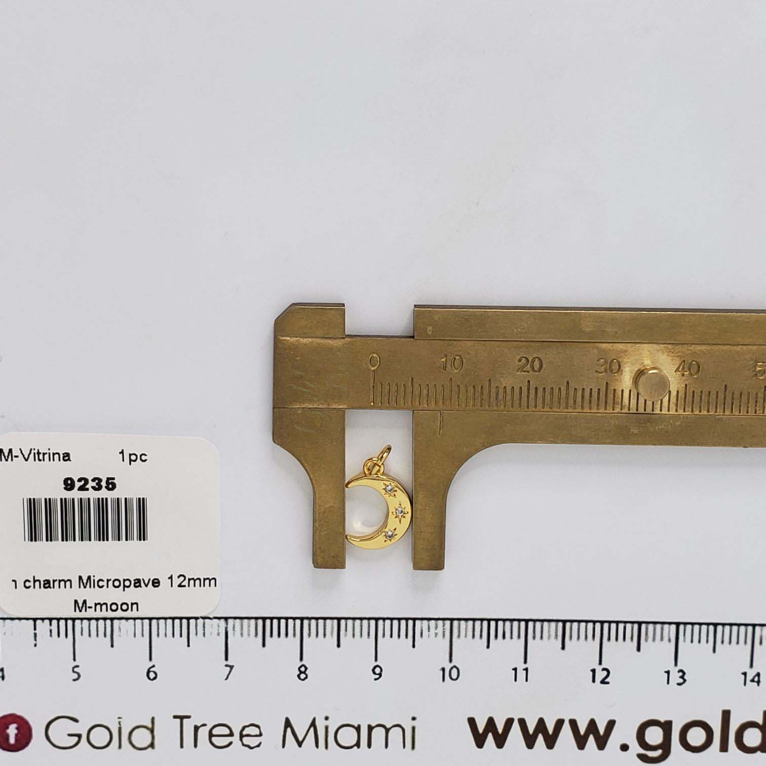 9235 Moon Charm with Crystals