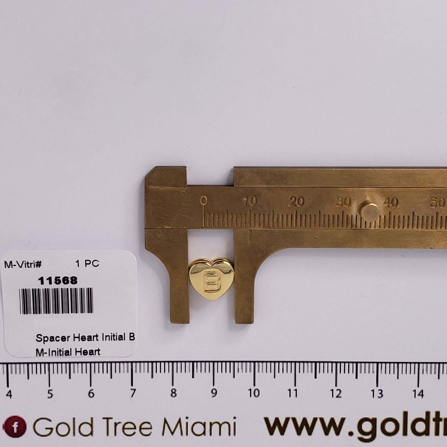 11568 Spacer Heart Initial B