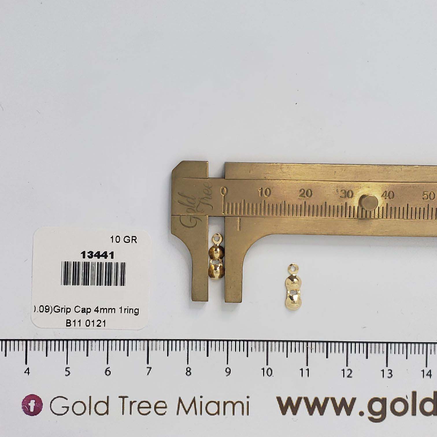 13441 4mm Gold End Cap One Ring