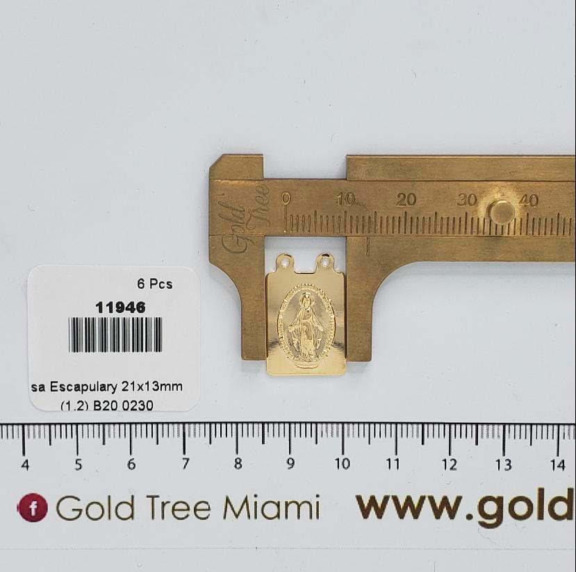 11946 Gold Milagrosa Scapular Charm