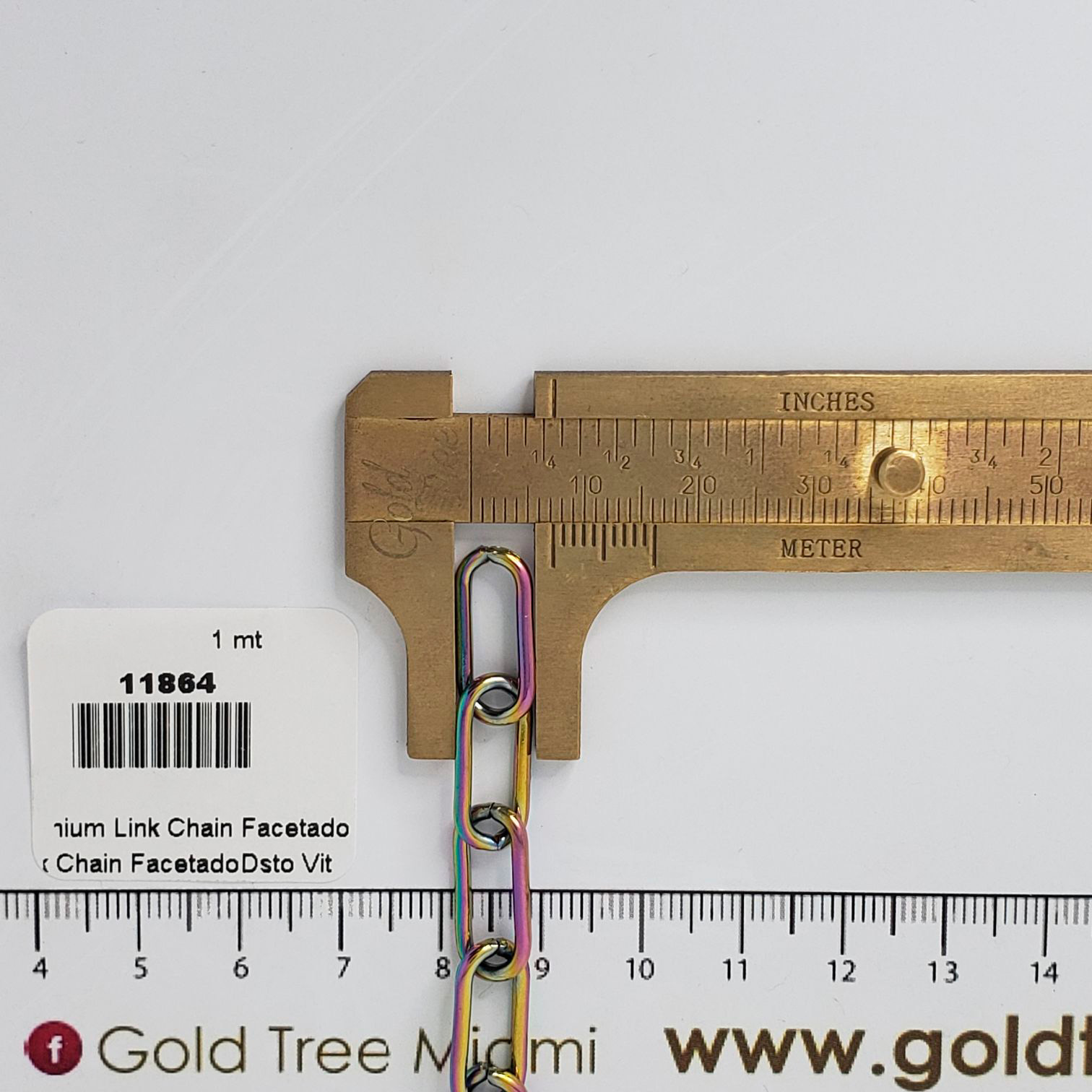 11864 Aluminium Link Chain Facetado