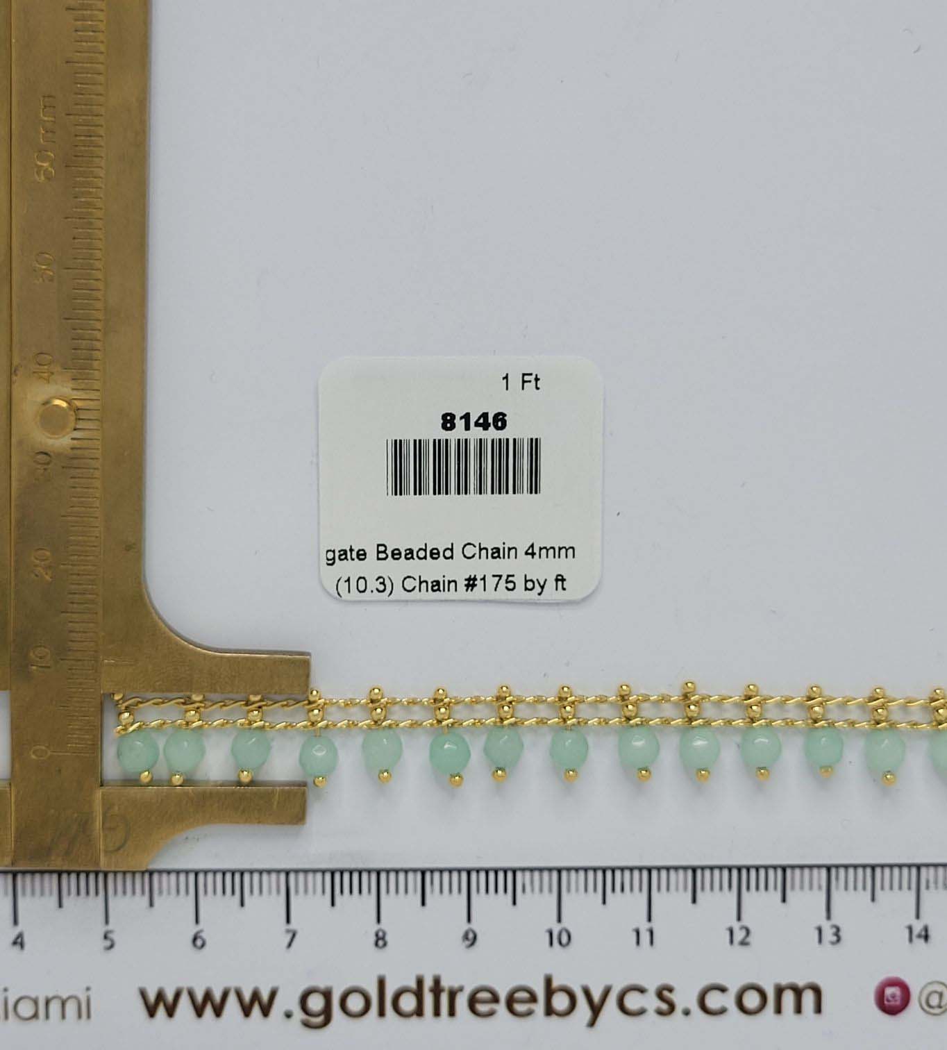 8146 Mint Agate Beaded Chain