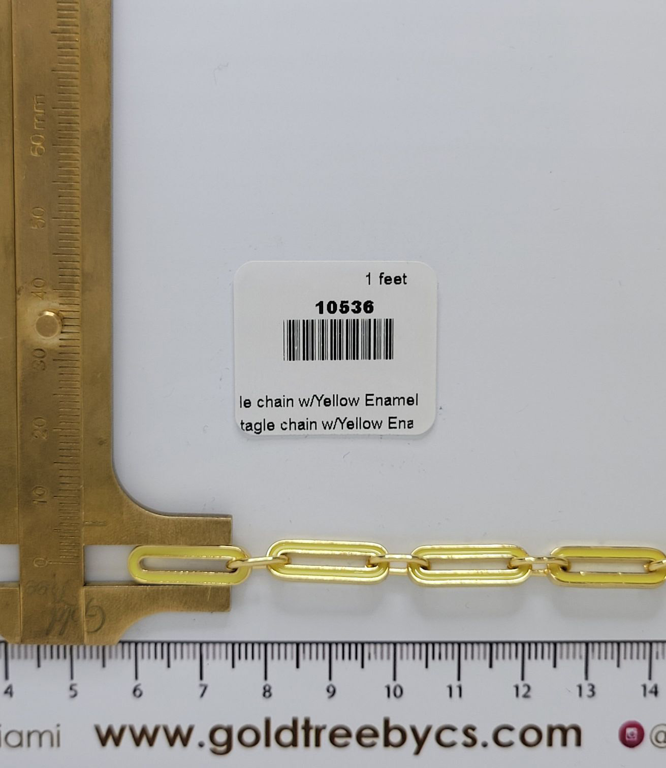 10536 Rectangle with Yellow Enamel Chain