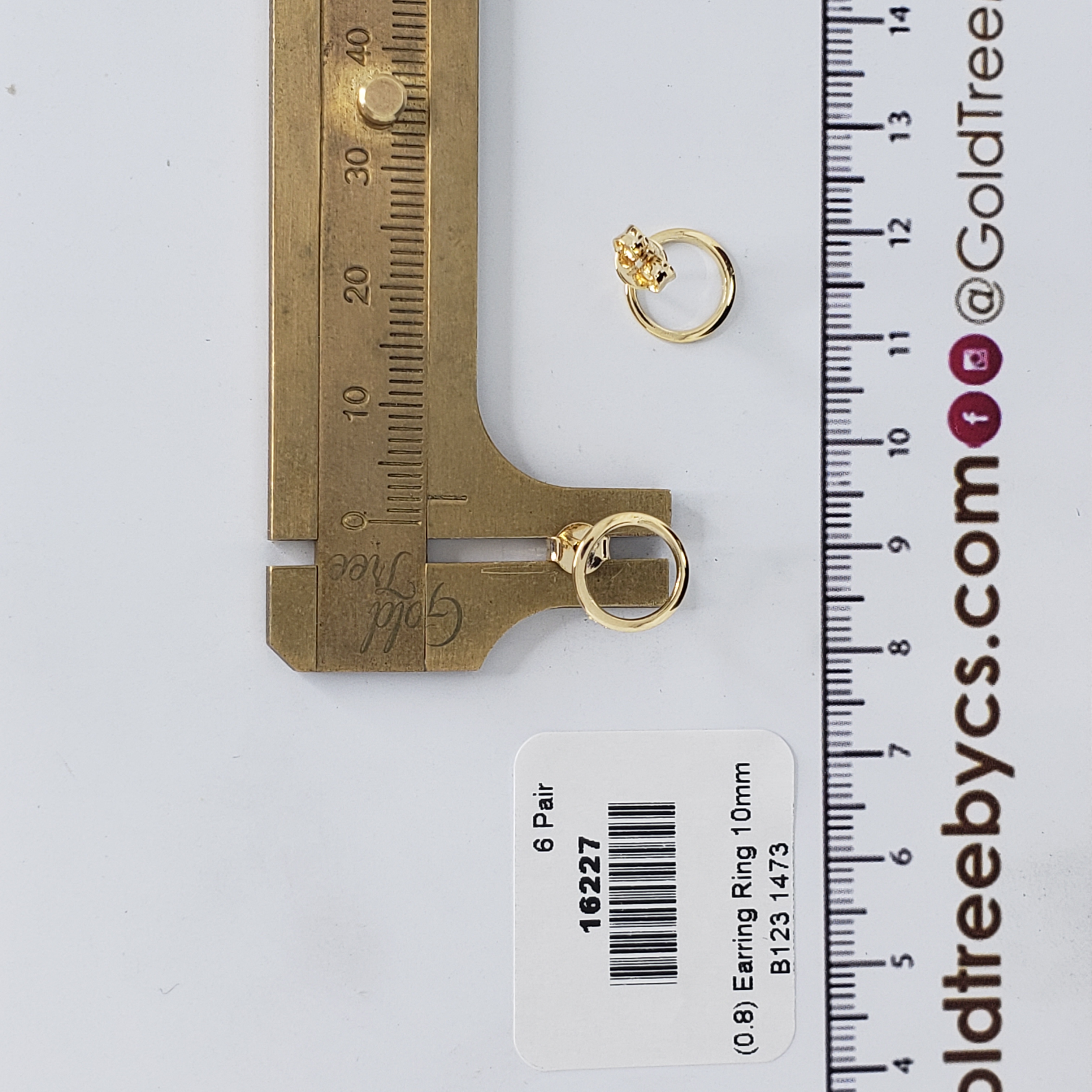 16227 10mm Gold Earring Ring