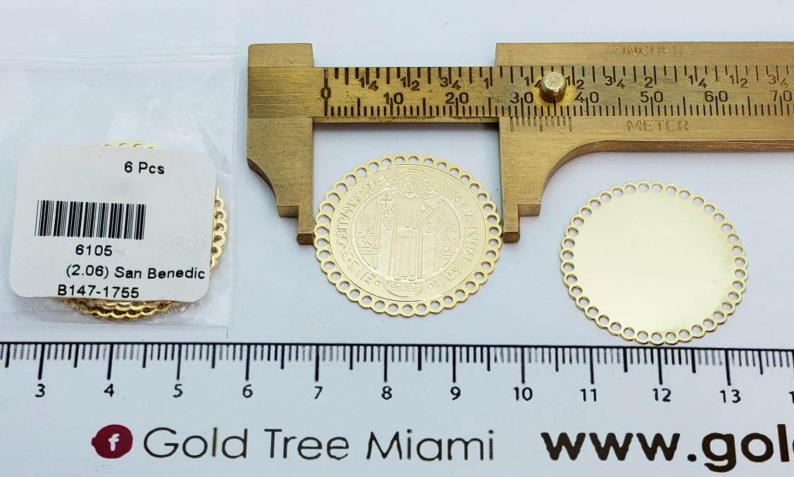 6105 Medalla Texturizada de San Benito