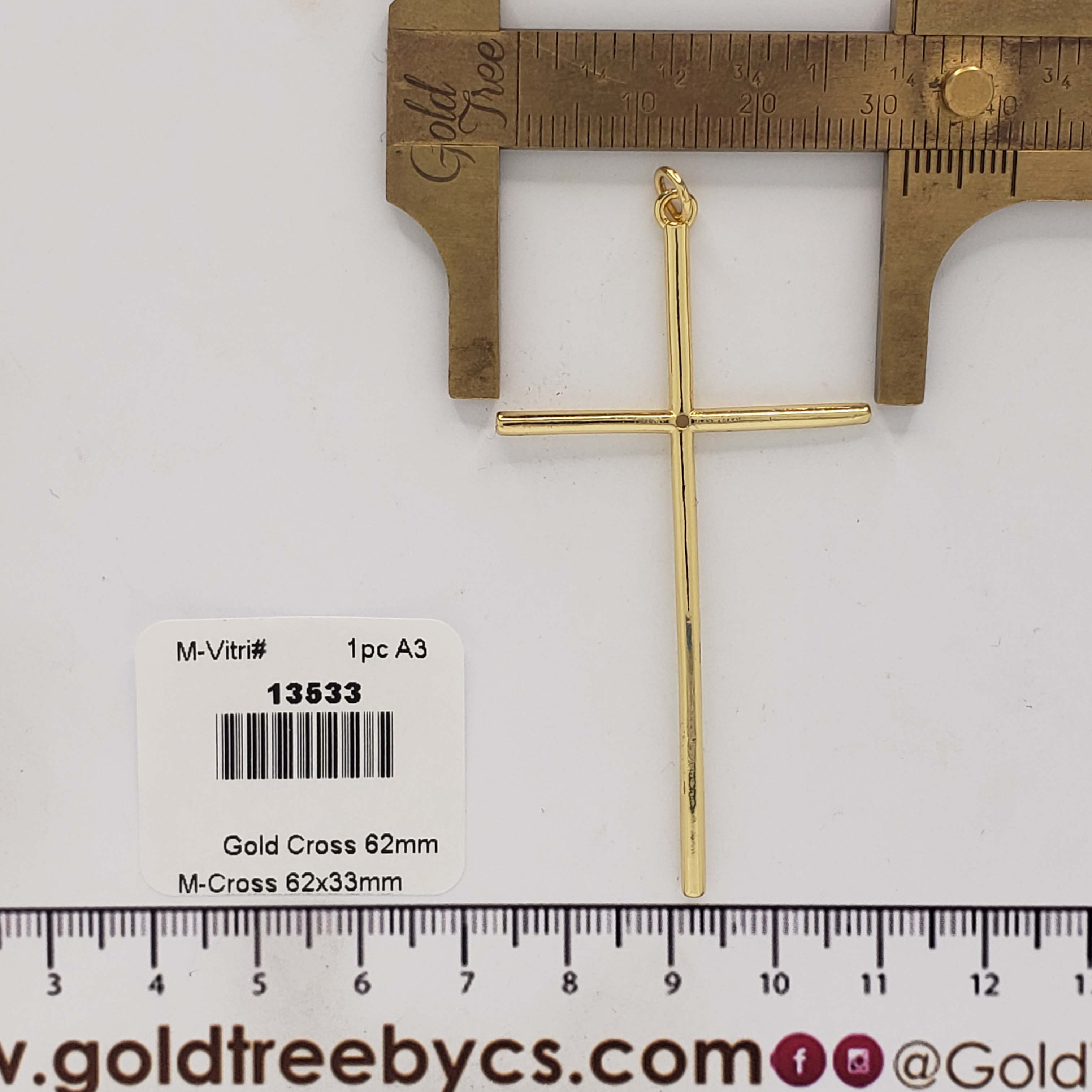 13533 Thin Gold Cross Pendant