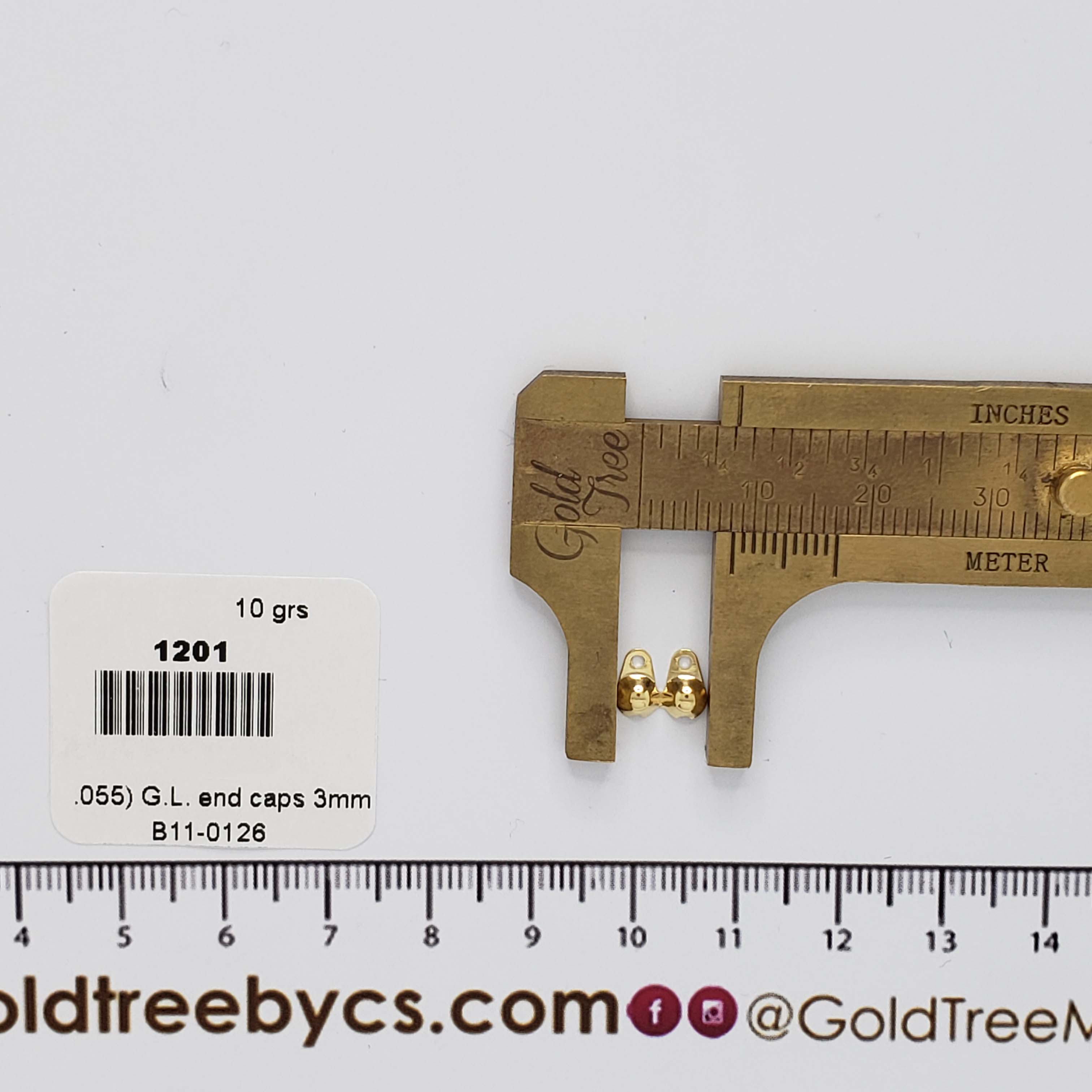 1201 3mm Gold End Cap