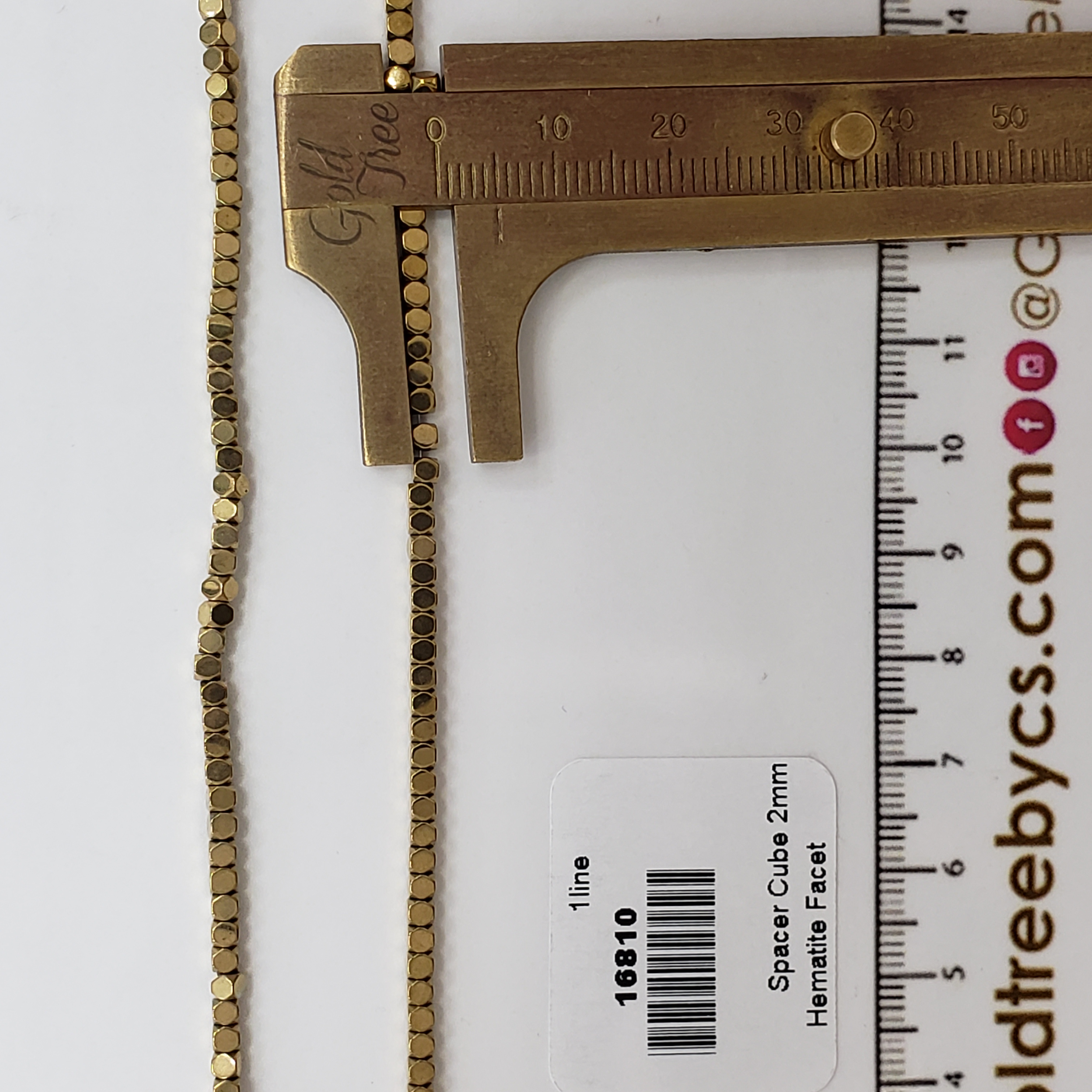 16810 Separador De Línea Cubo Enchapado En Oro