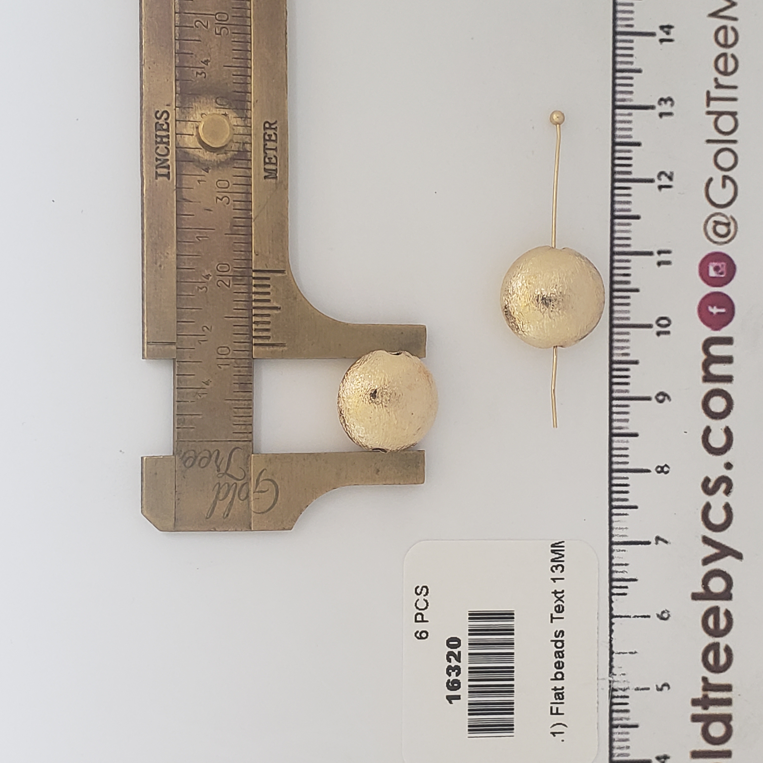 16320 Medium Flat Beads Textured Spacer