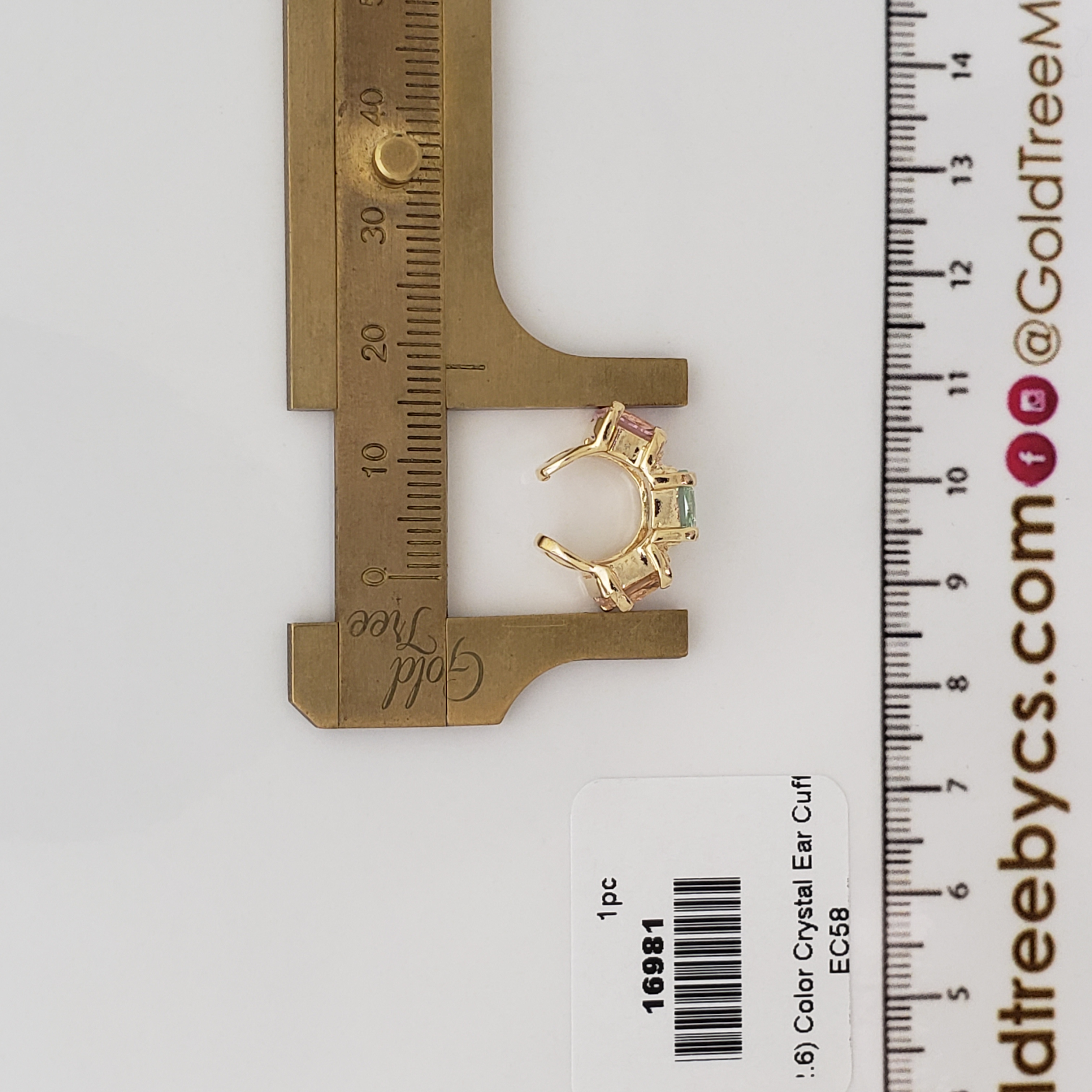 16981 Ear Cuff de Cristal de Colores