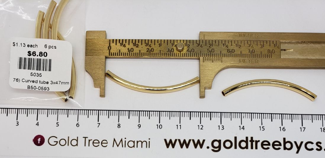 5035 Thin Gold Plated Curved Tube Spacer