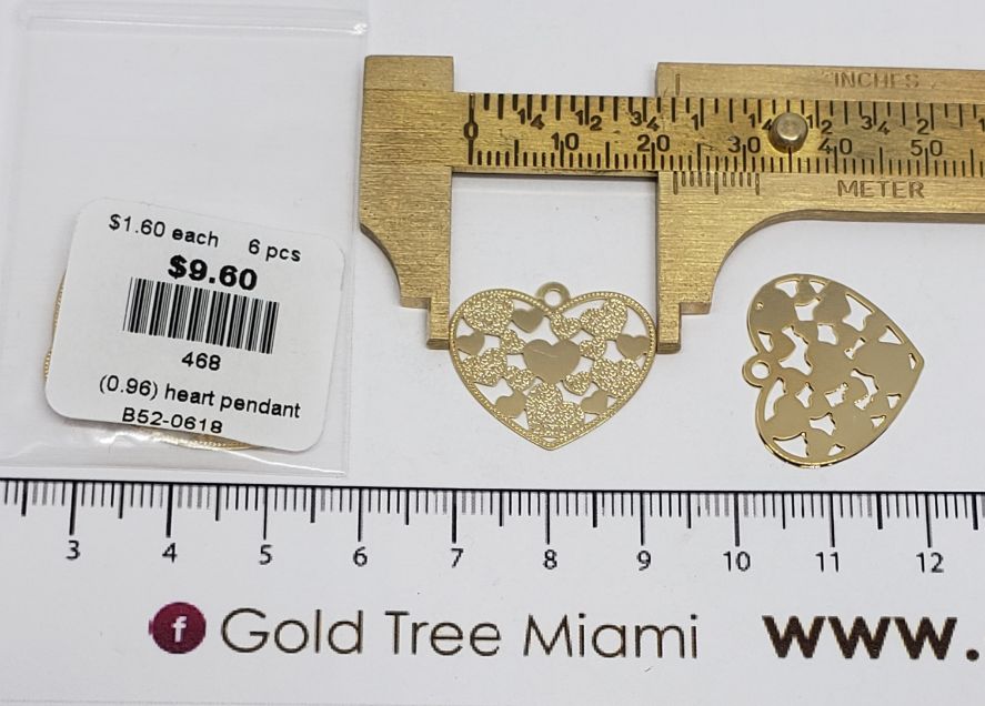 468 Mini Hearts Gold Plated Heart Charm