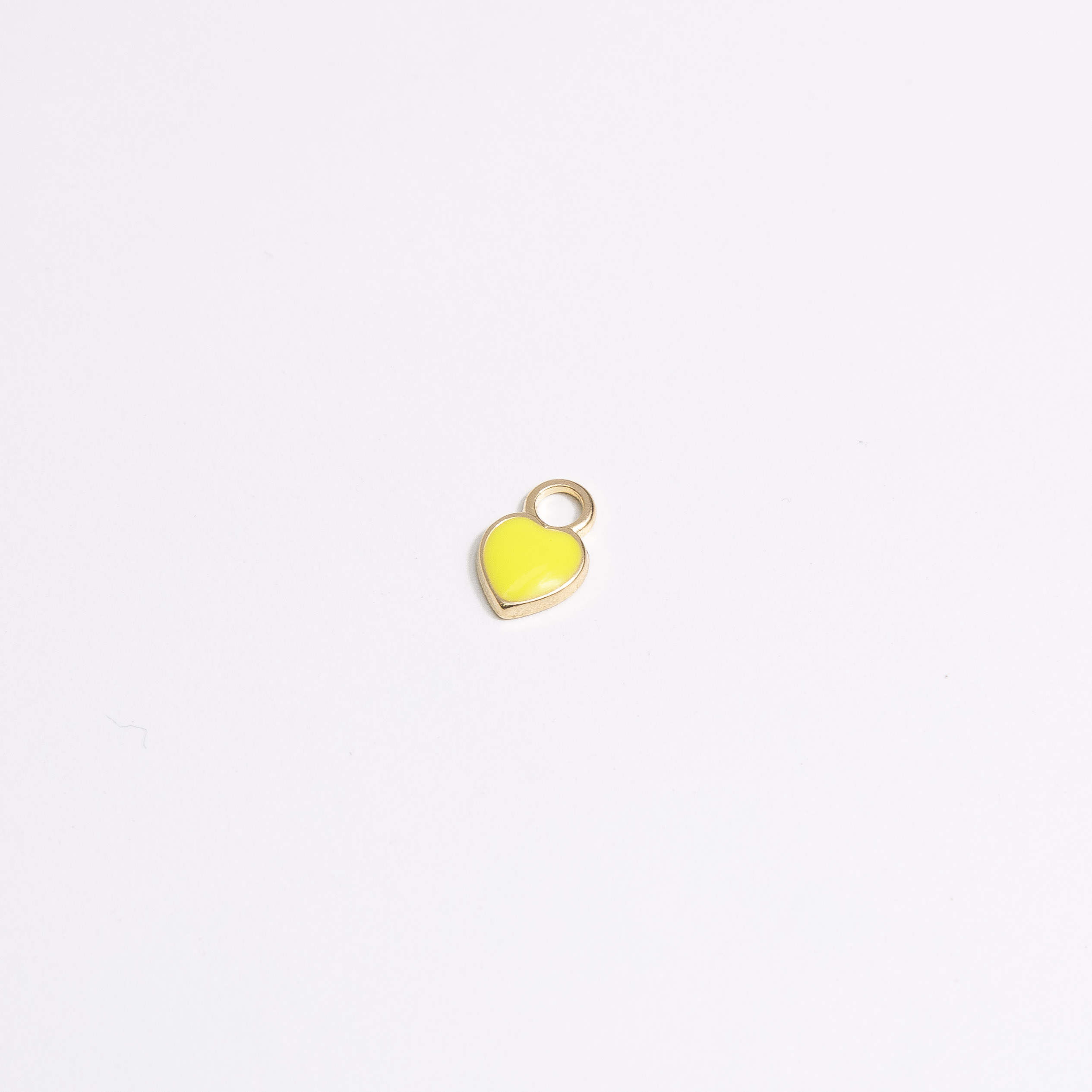 9416 Heart Neon Yellow Enamel