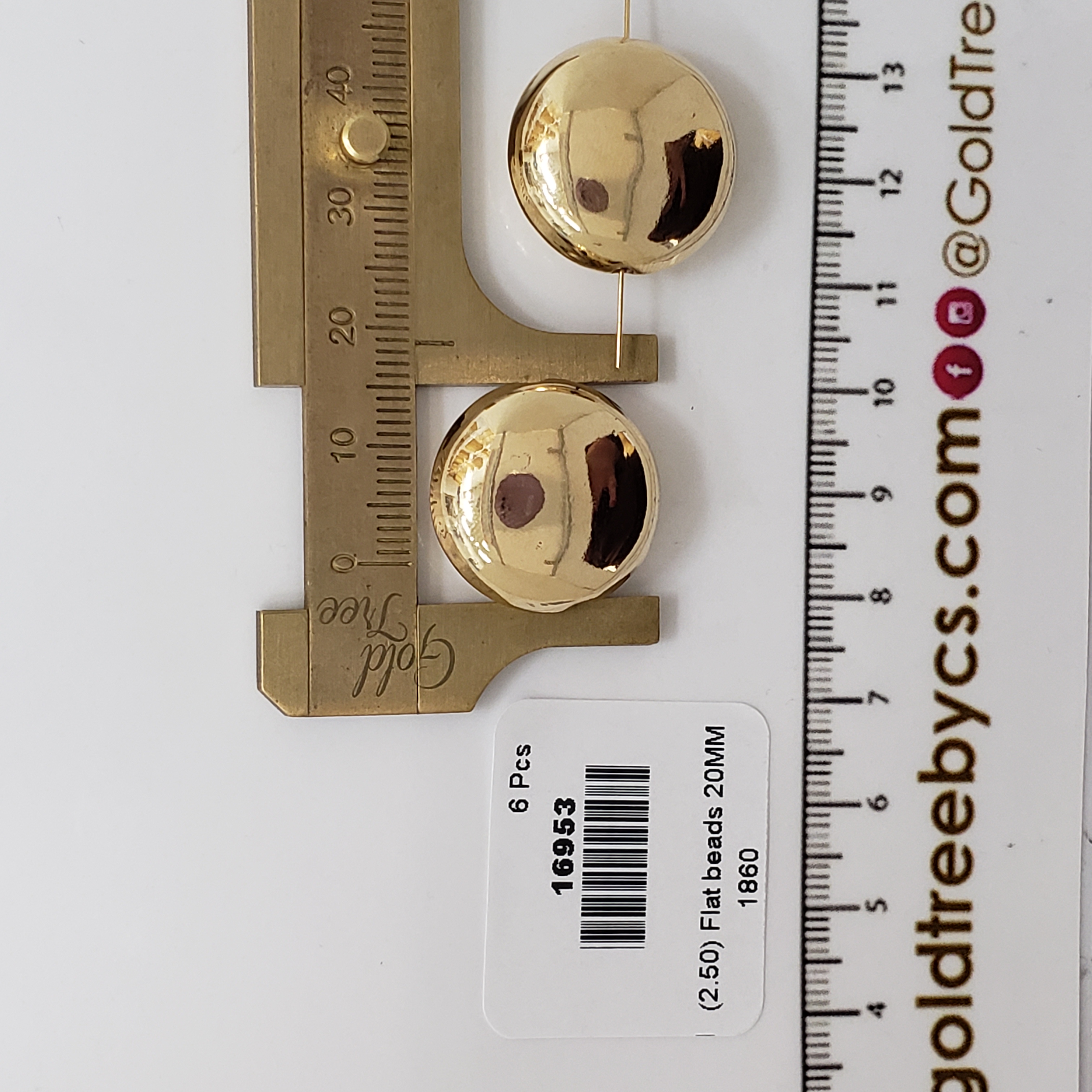 16953 Gold-Plated Flat Beads Spacer