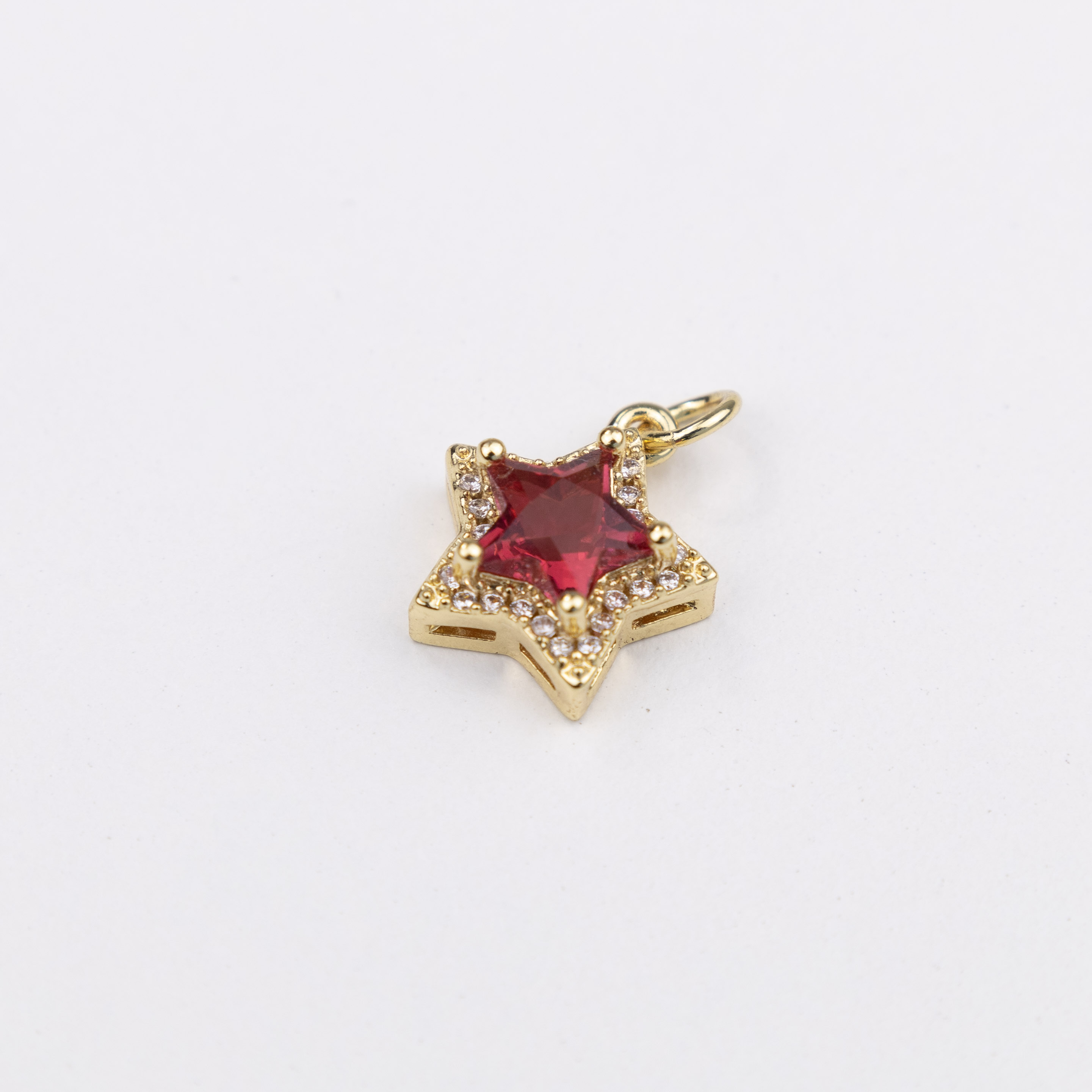 14323 Red Star with Crystal Micropavé Pendant