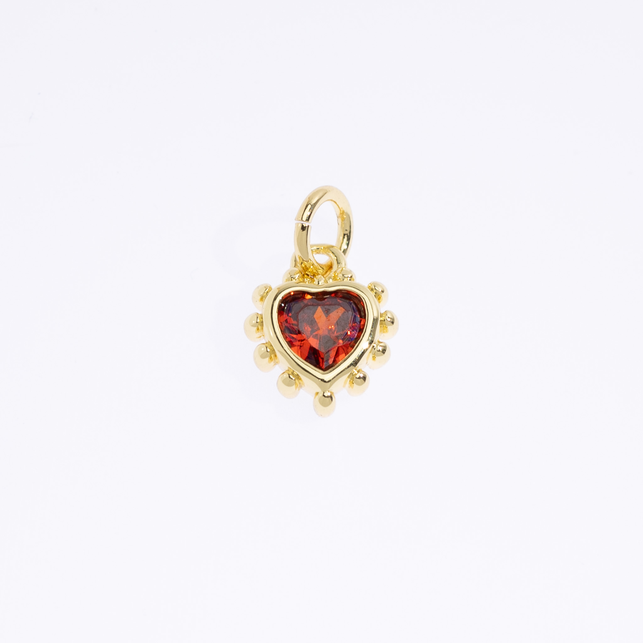 20584 Dije De Corazón De Circonio Rojo