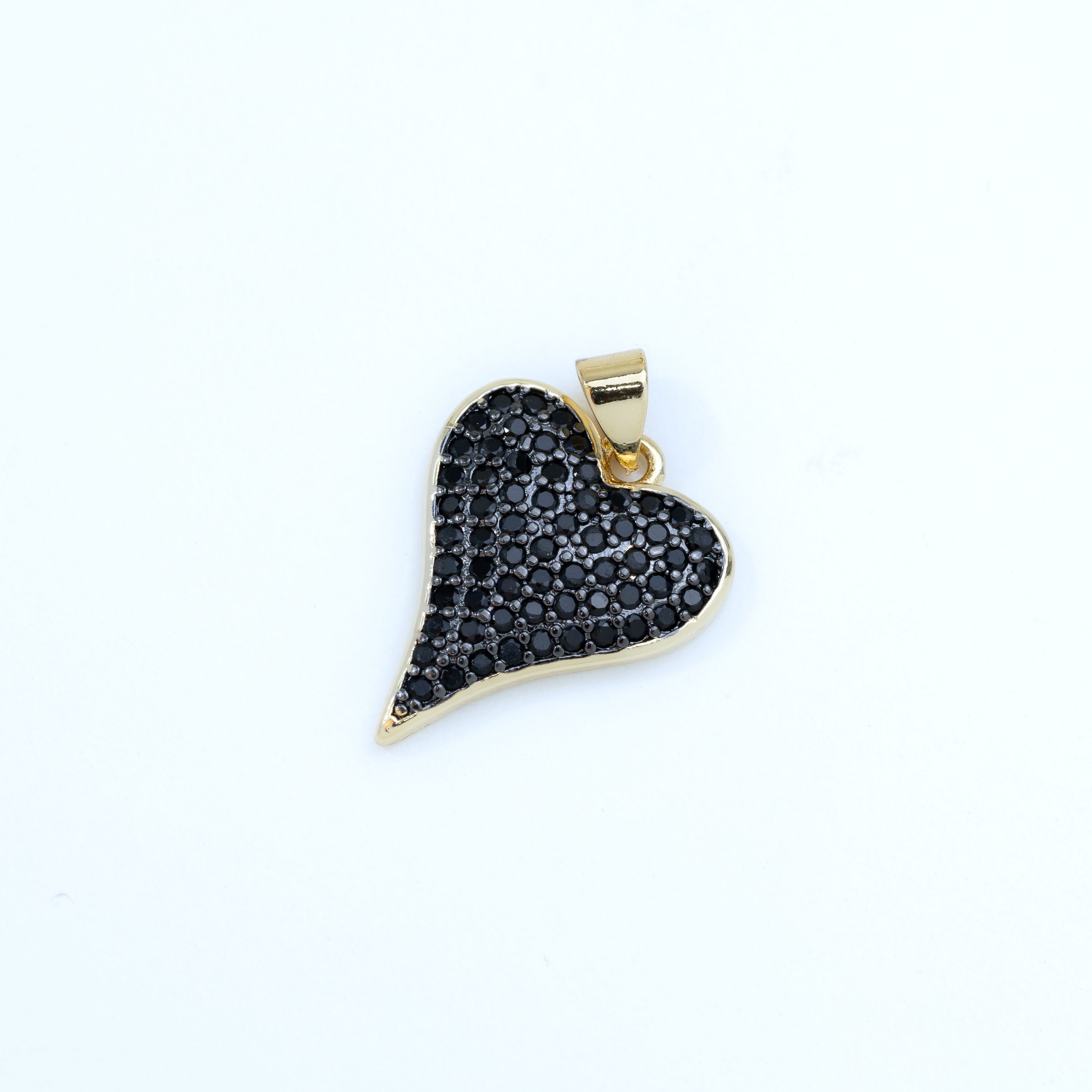 20232 Cadena de corazón de cristal negro