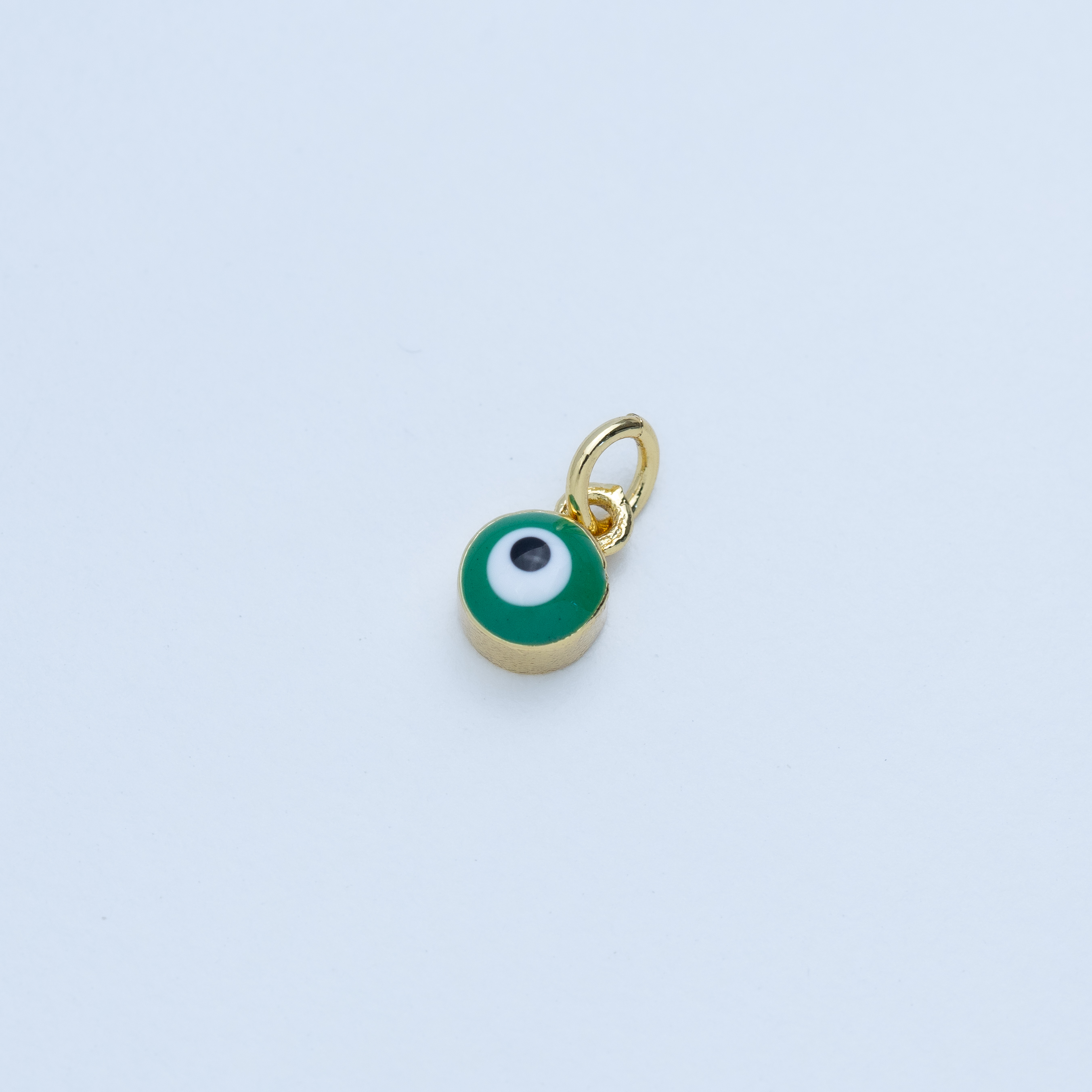 20262 Green Enamel Evil Eye Charm 6mm