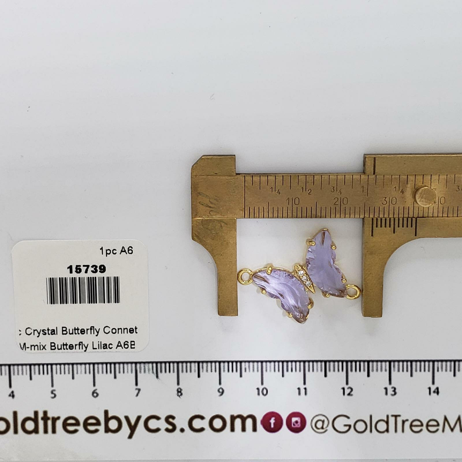 15739 Conecte mariposa cristal lila