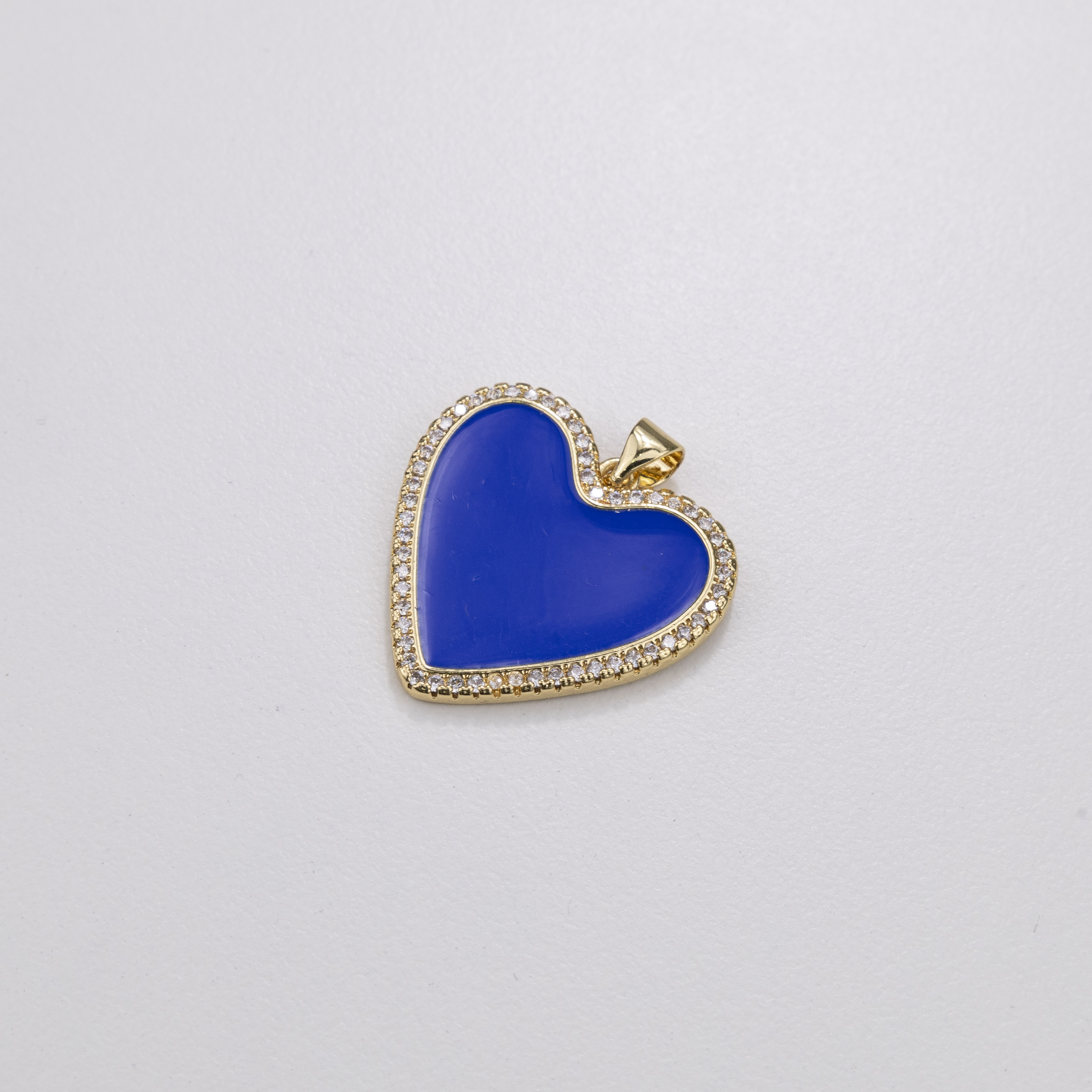 13964 Corazón Azul de 22mm con Cristales Transparentes
