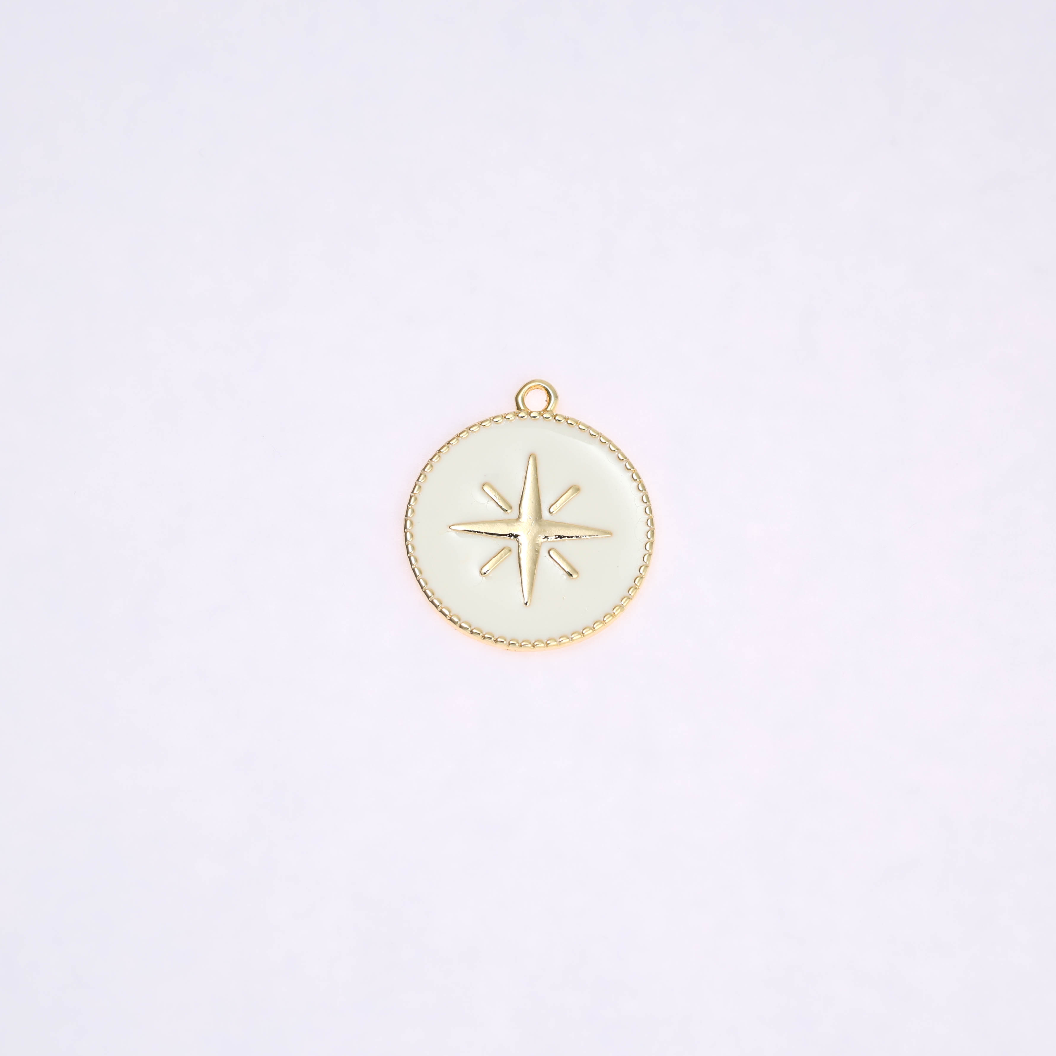 9536 White Shining Star Enamel 22mm