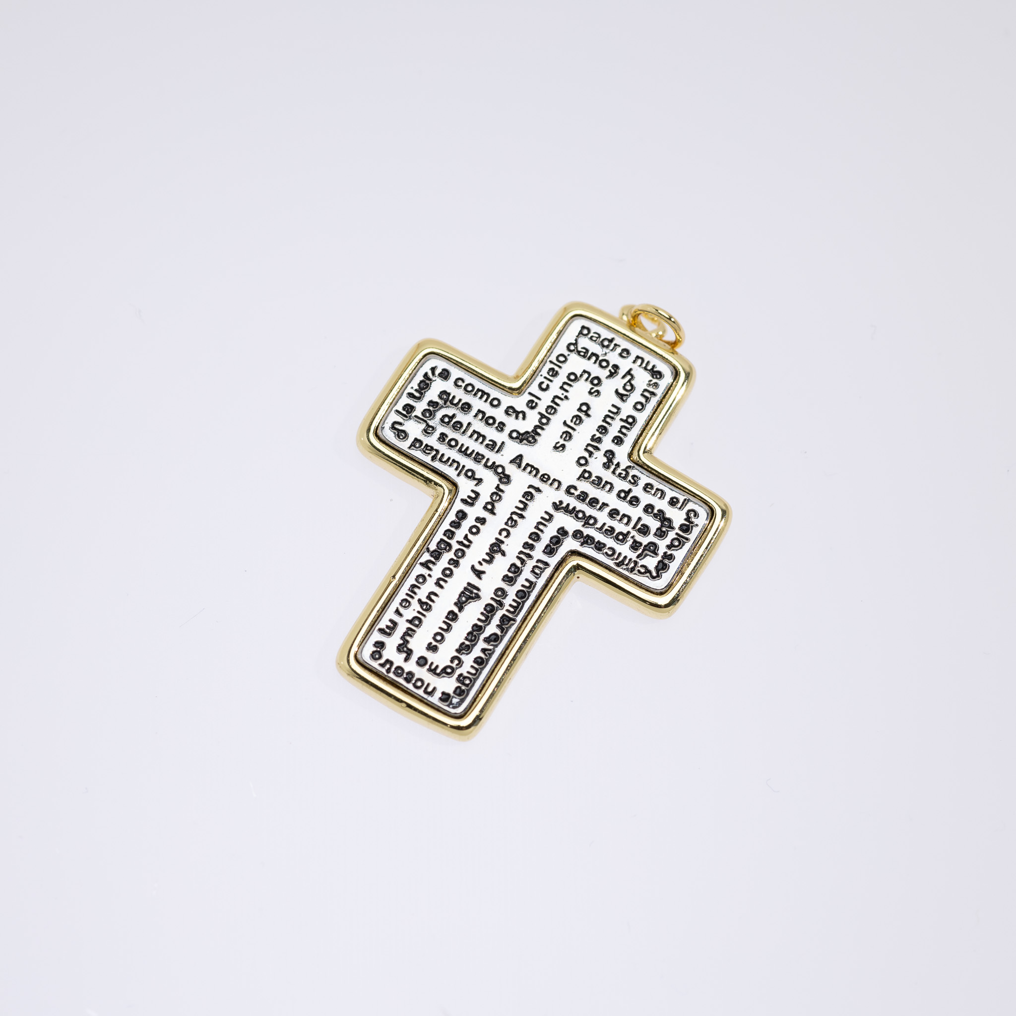 20620 Silver And Gold Cross Padre nuestro