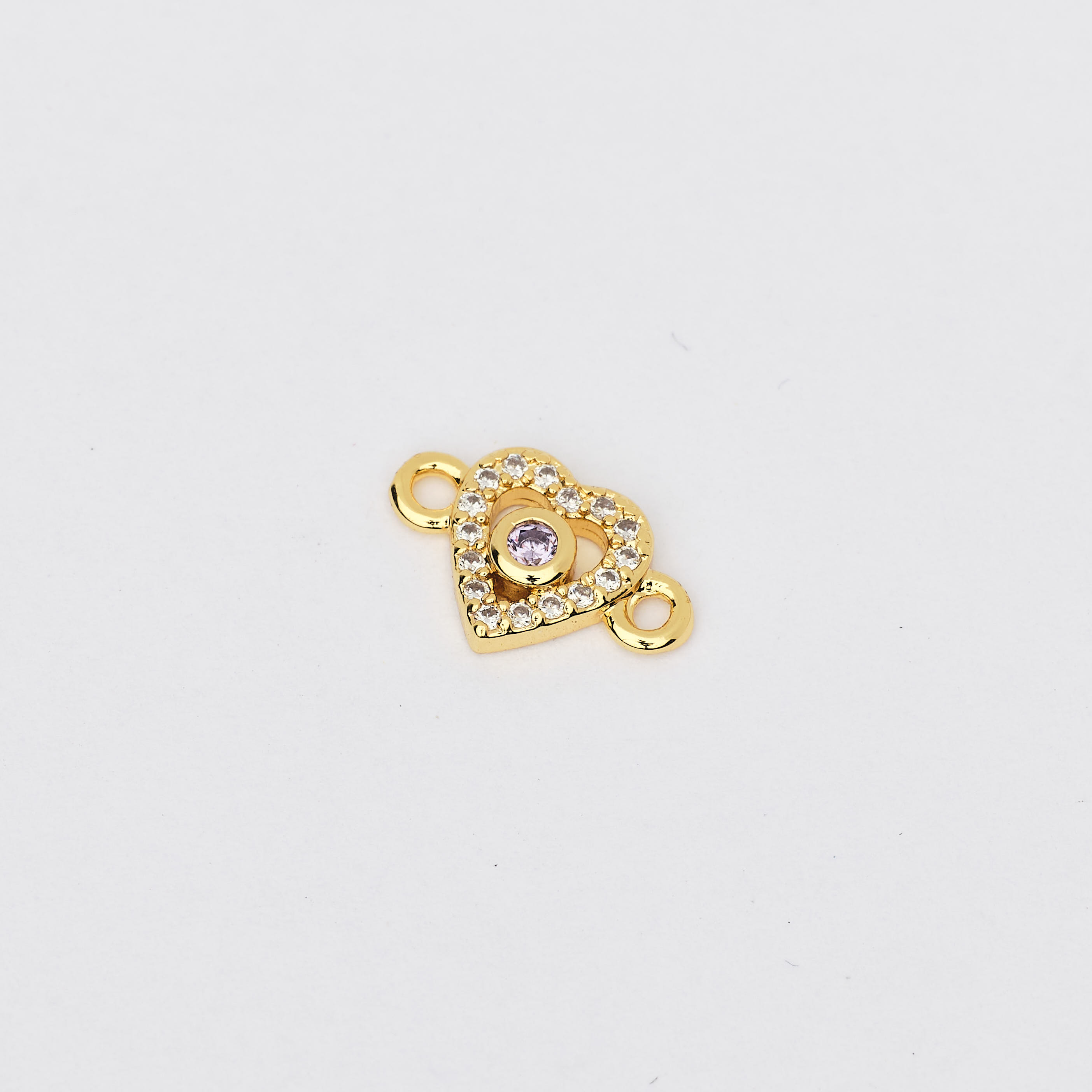 15995 12mm Lilac Heart with Crystal Connector