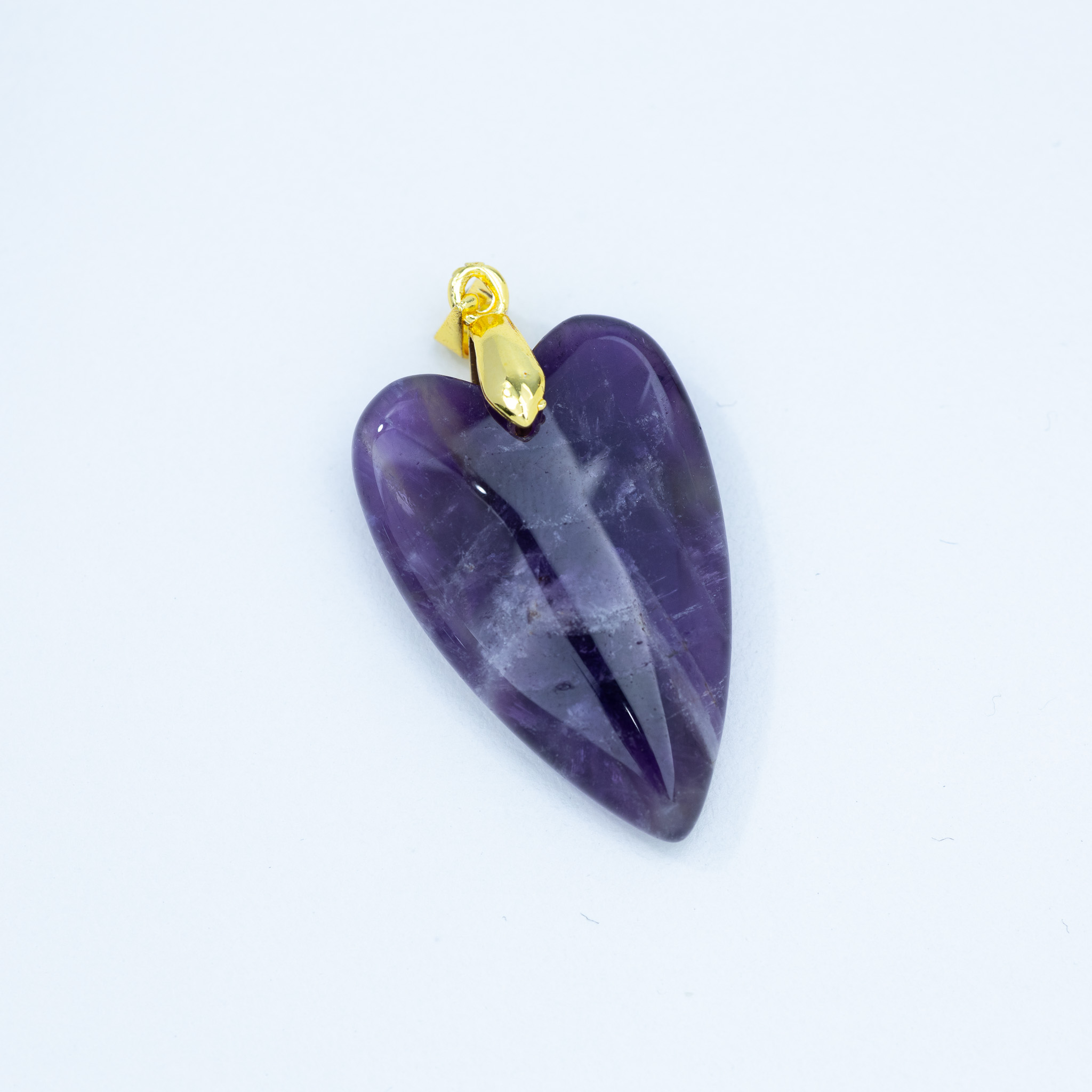 20133 Stone Amethyst Heart Pendant