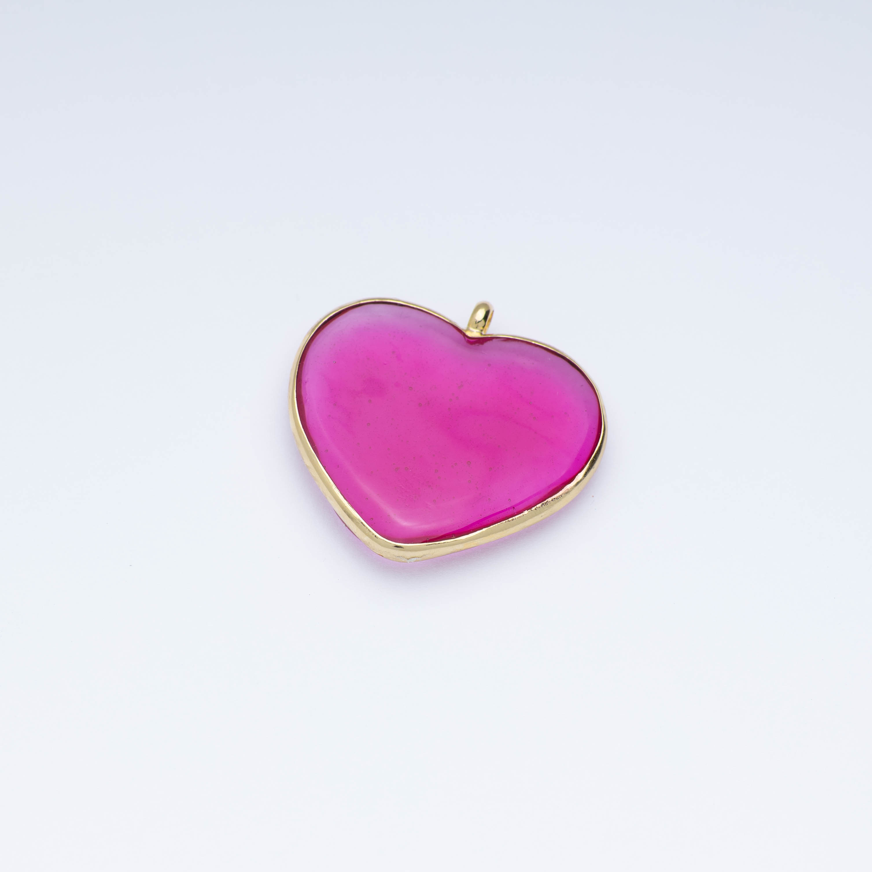 20509 Corazones Con Bizel Fucsia 35mm