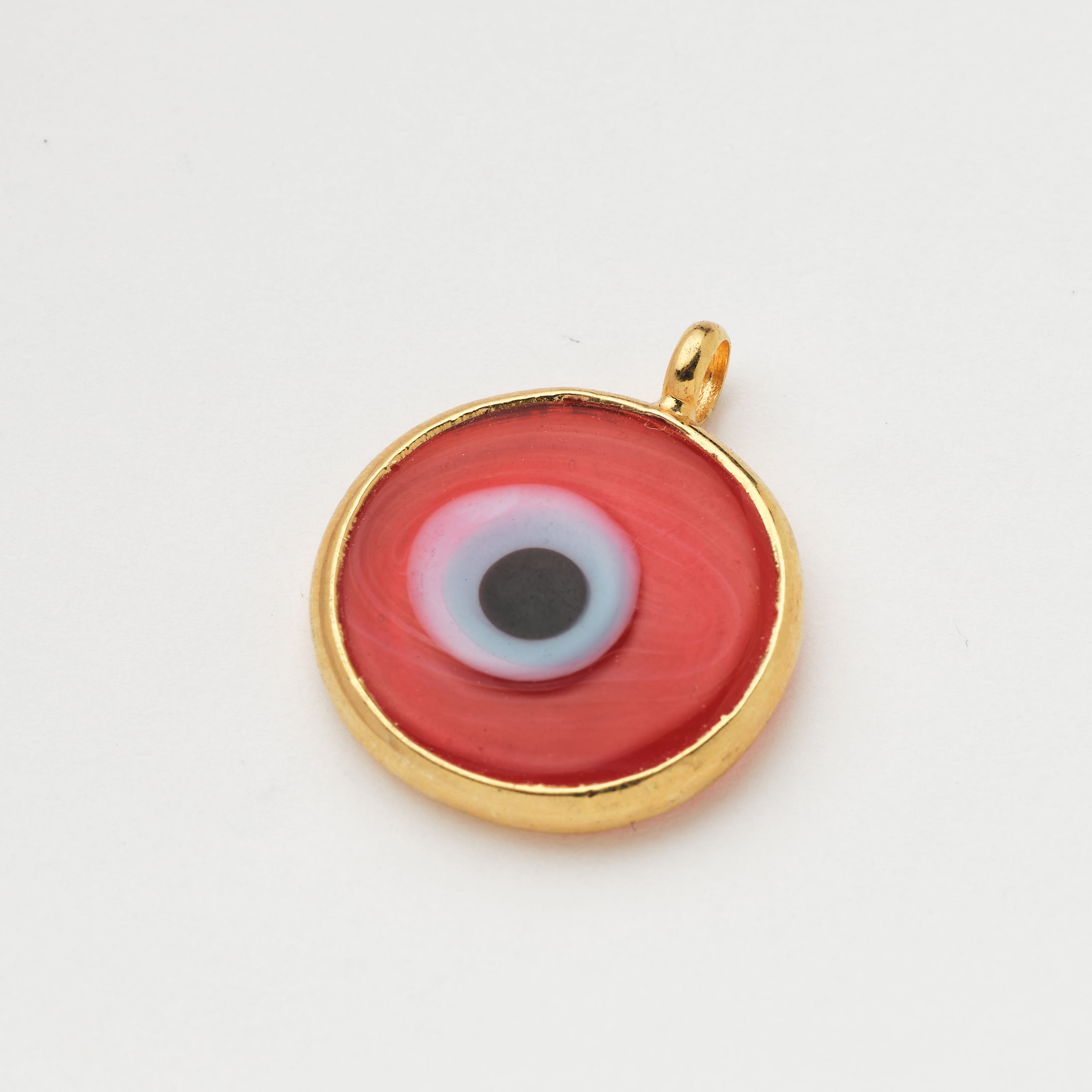 13442 Orange Eye Round Bizel Pendant