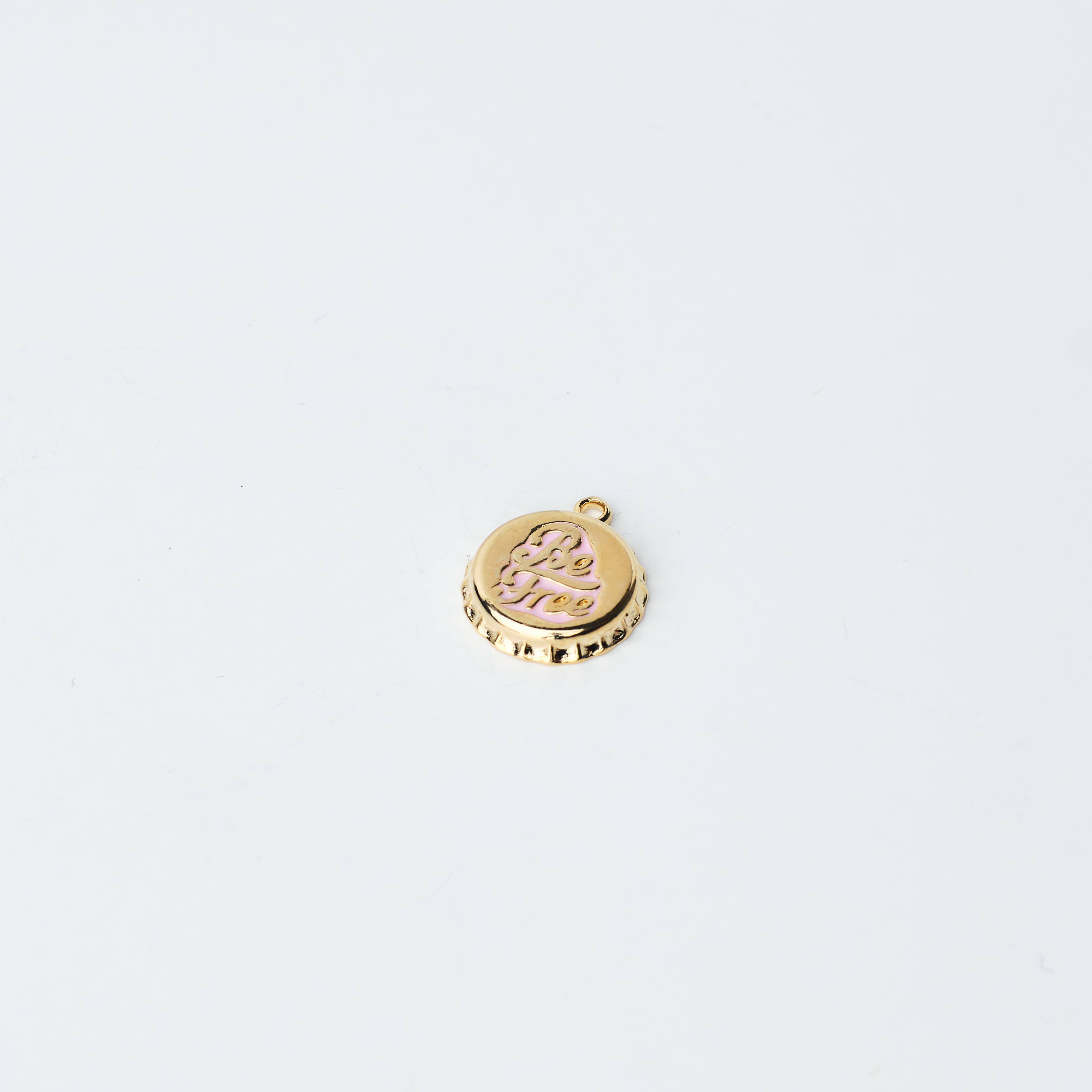 12424 Pink Be Free Soda Bottle Cap Charm