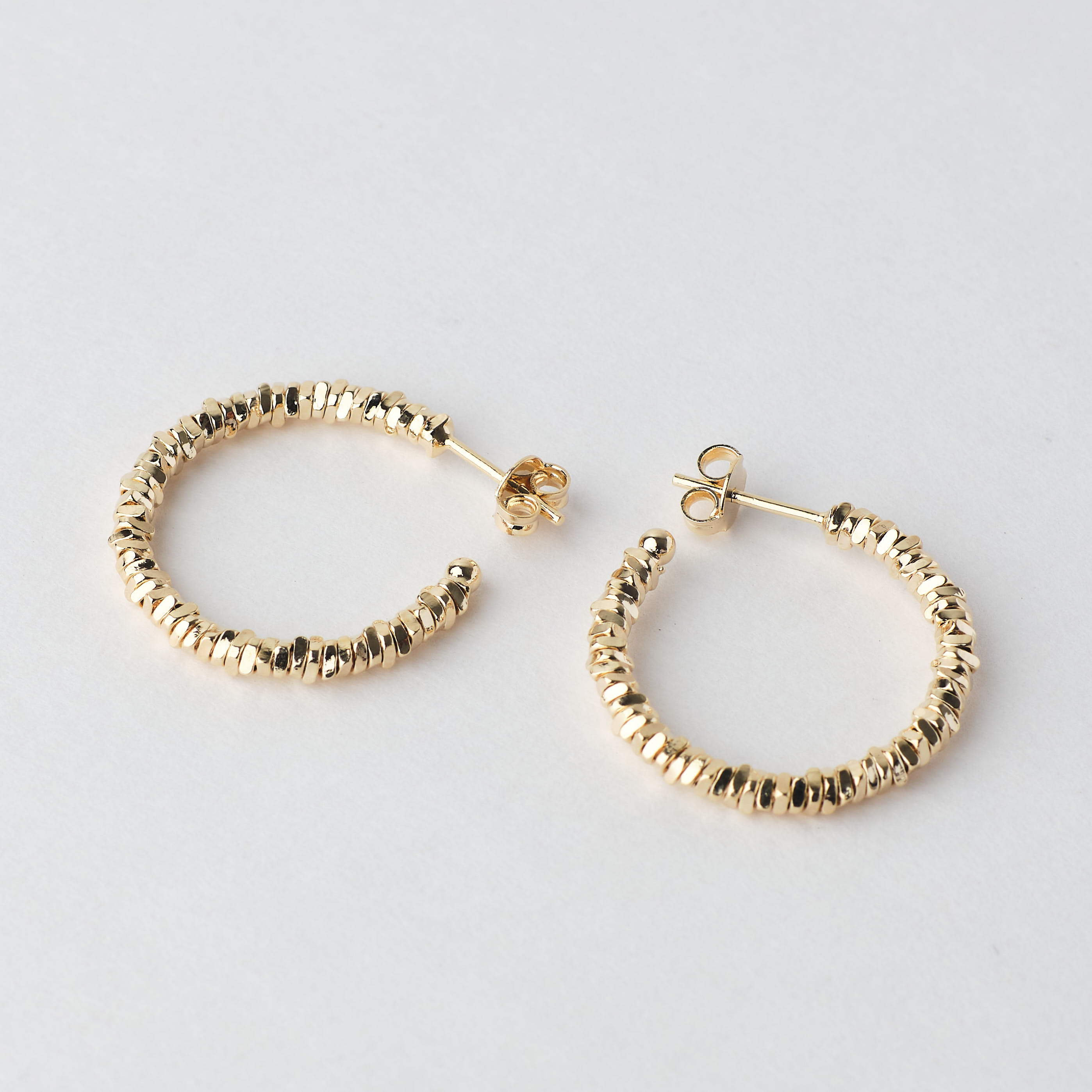 25x3mm Textured Earring Gold